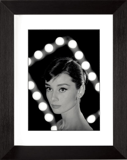 Black Wooden Framed Audrey Hepburn - Portrait