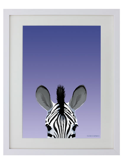 White Wooden Framed Zebra