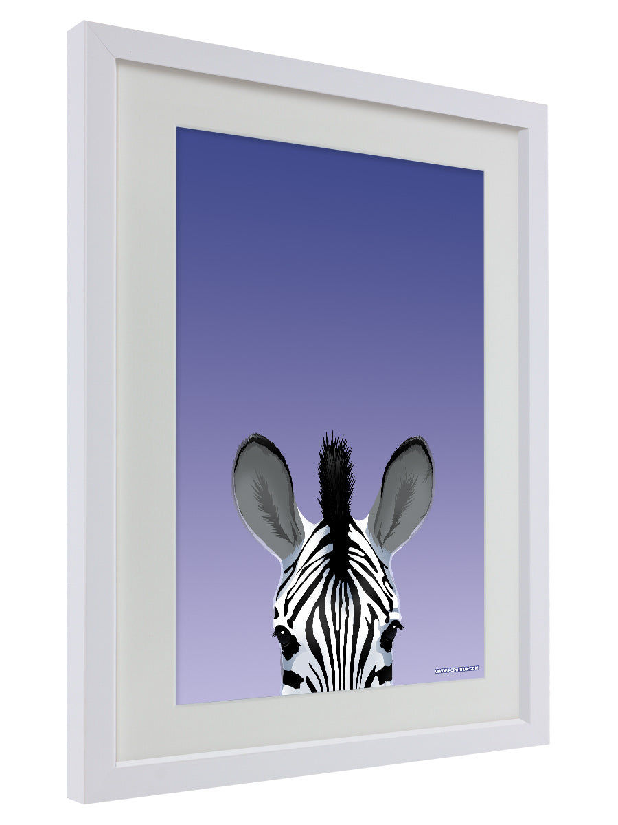 White Wooden Framed Zebra