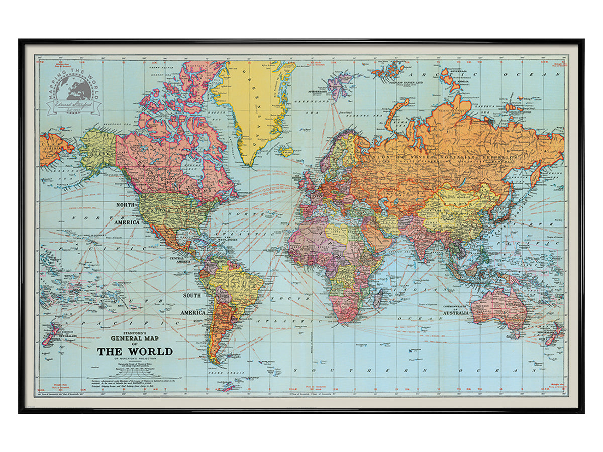 General Map Of The World Colour
