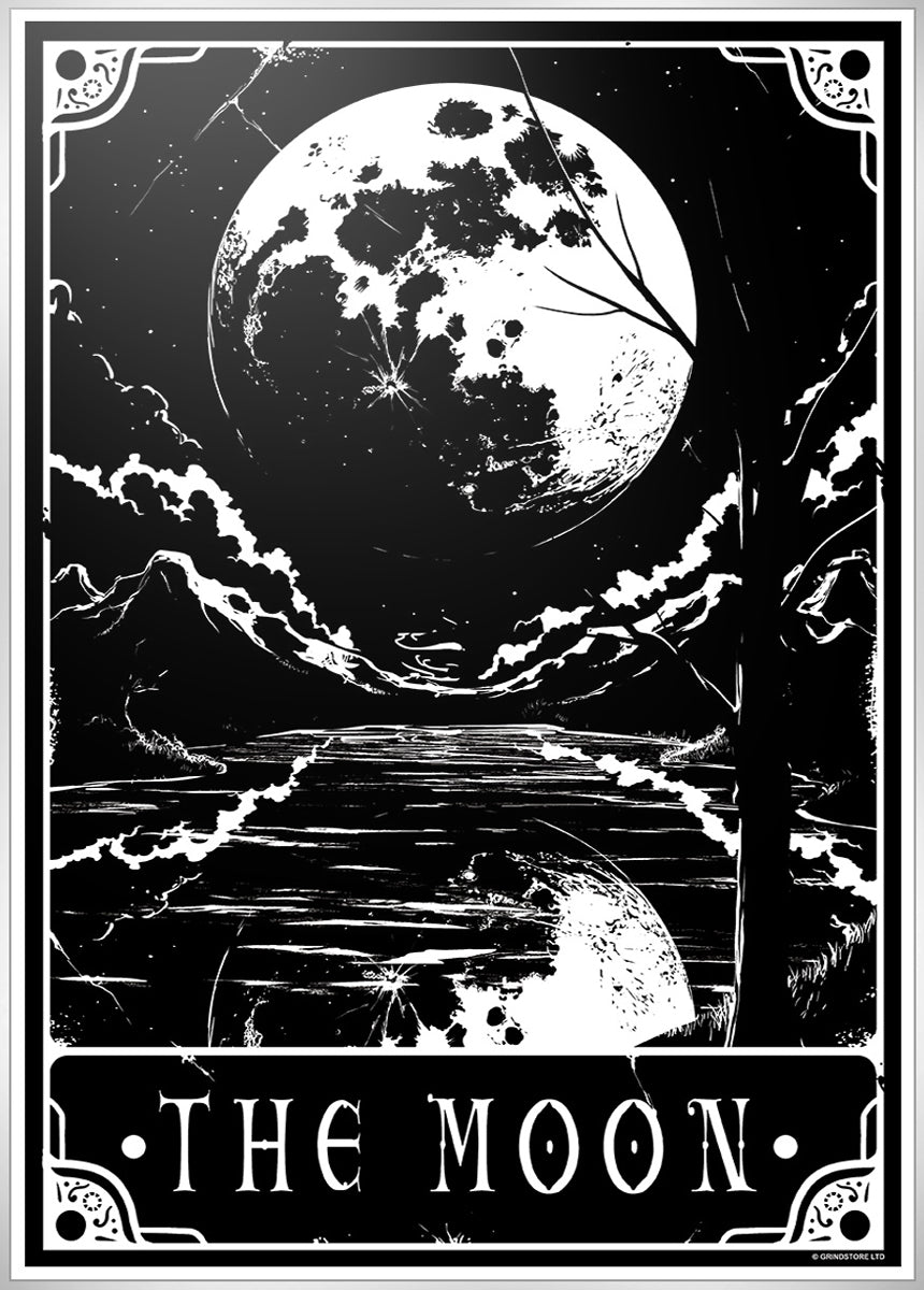 10pcs Moon Stickers Dark Black and White Theme Solar Tarot New Gothic  Spiritual