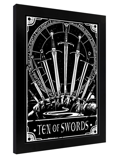 Black Wooden Framed Ten Of Swords