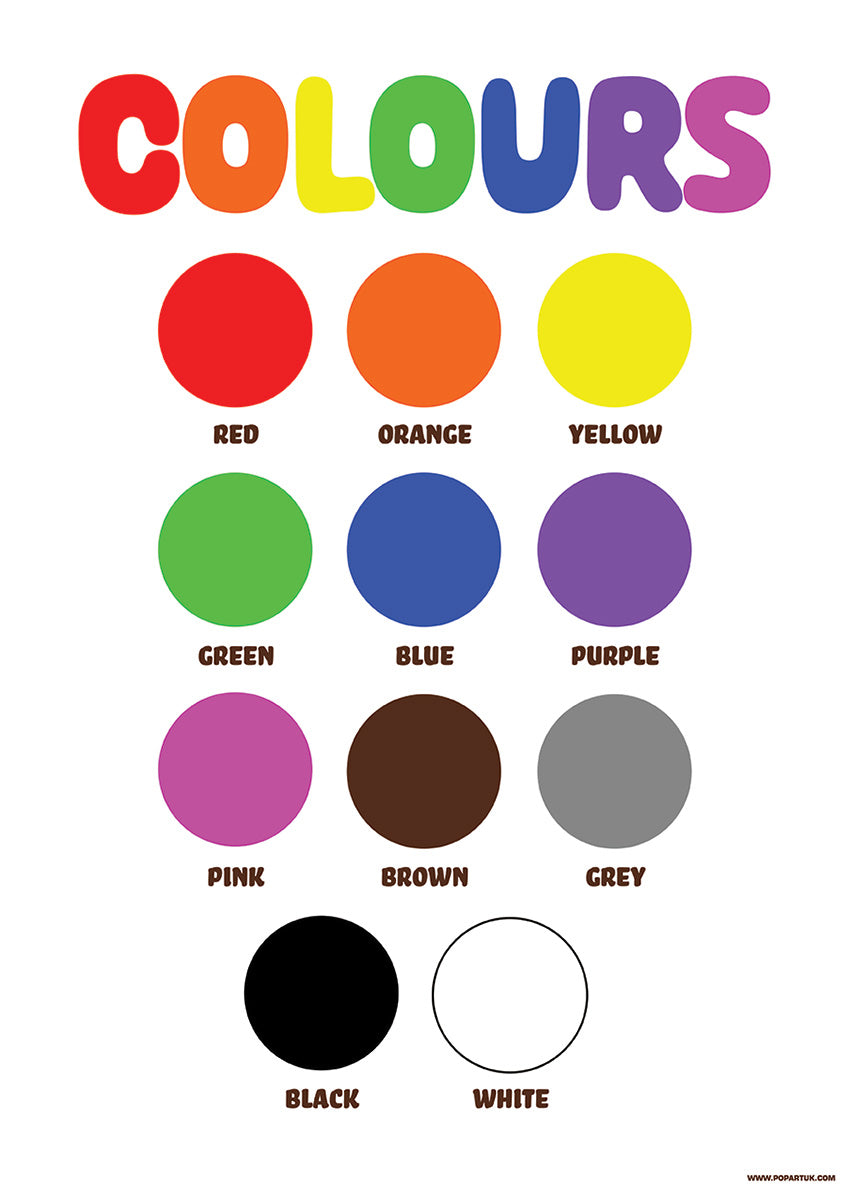 Learning Colours Paper Learn Your Colours Mini Poster, Mini Poster