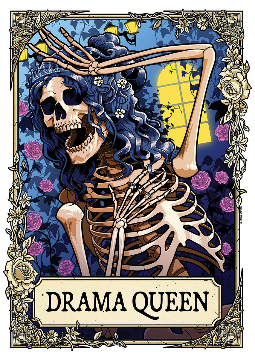 Queen Card Ripped RIP - The Drama Queen, Deadly Tarot Mini Poster