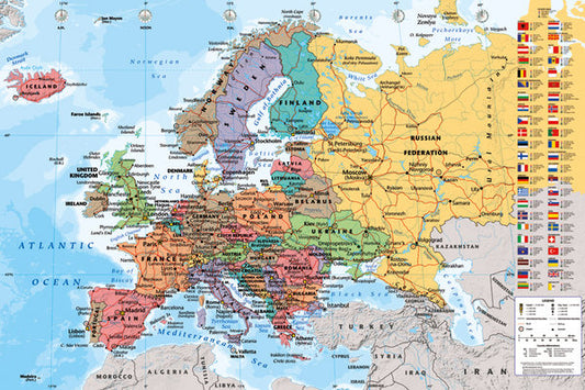 European Map With Flags