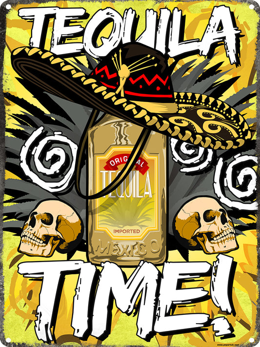 Tequila Time Tin Sign